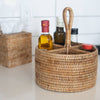 Rattan 4 Section Caddy/Cutlery Holder - touchGOODS