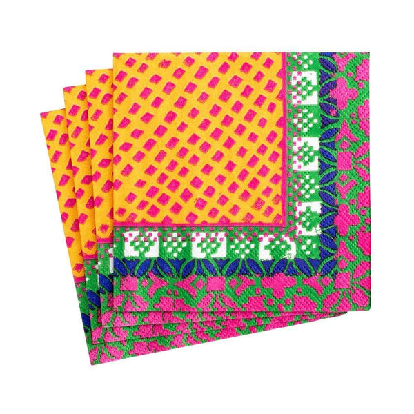 Frida Paper Cocktail Napkins in Fuchsia & Orange - 20 Per Package - touchGOODS
