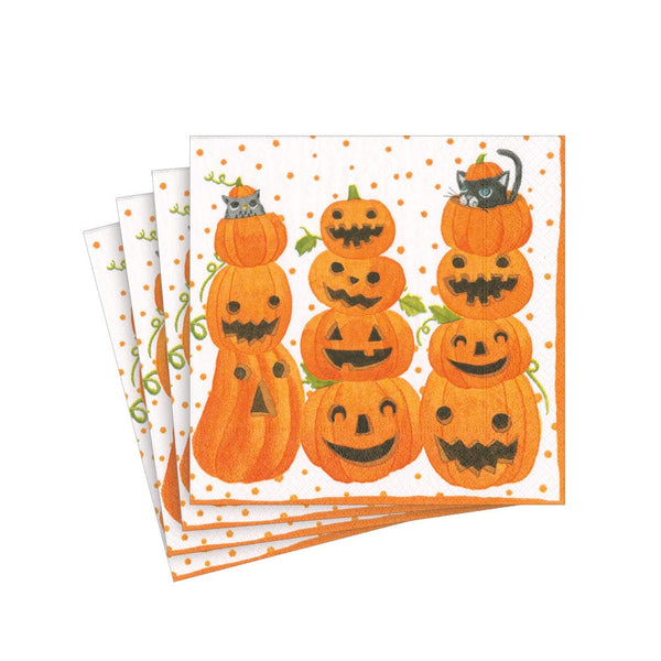 Jack O'lanterns Paper Cocktail Napkins - 20 Per Package - touchGOODS