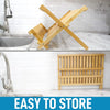 Foldable Bamboo Dish Drying Rack - 2-Tier - touchGOODS