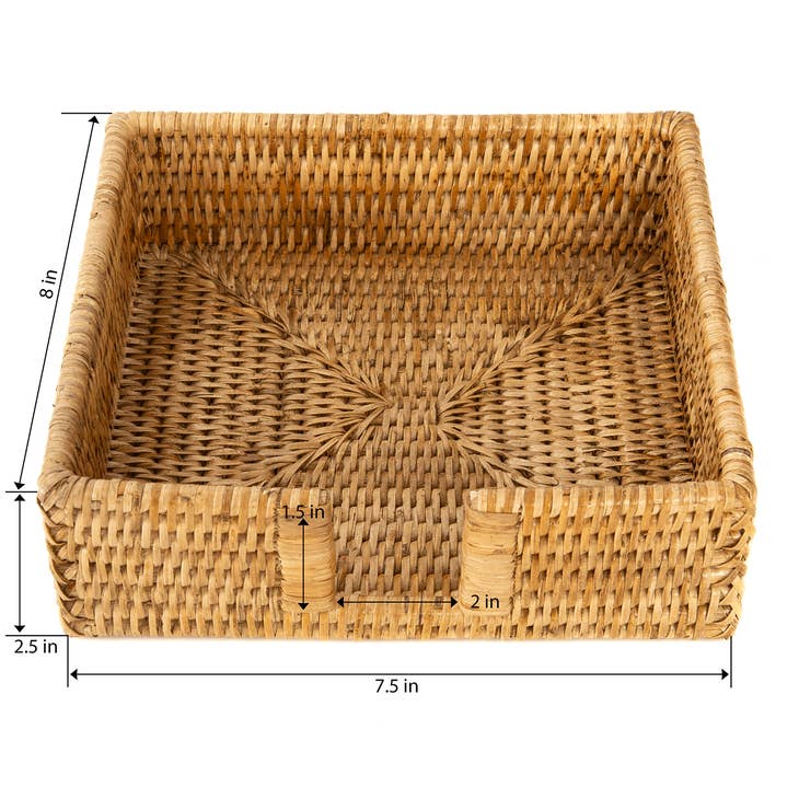 Rattan Luncheon Napkin Holder with Cutout - touchGOODS