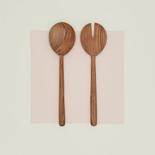 Hand Carved Walnut Serving Set - touchGOODS