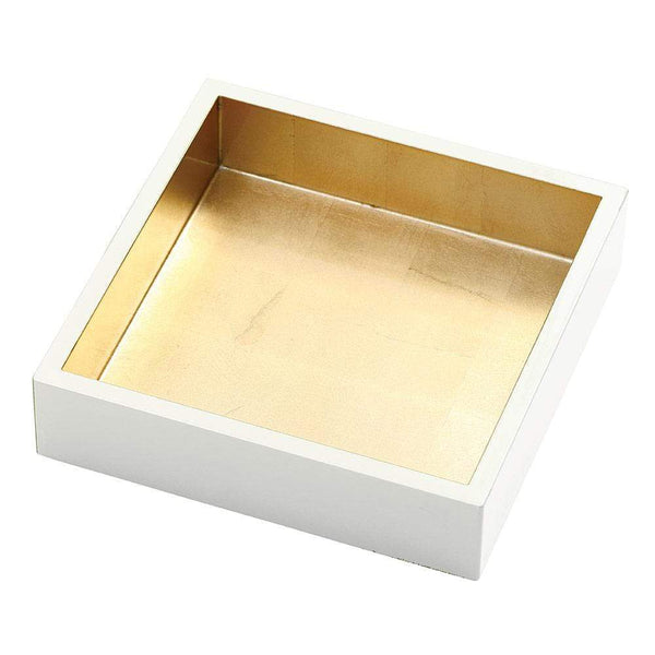 Lacquer Luncheon Napkin Holder in Ivory & Gold - touchGOODS