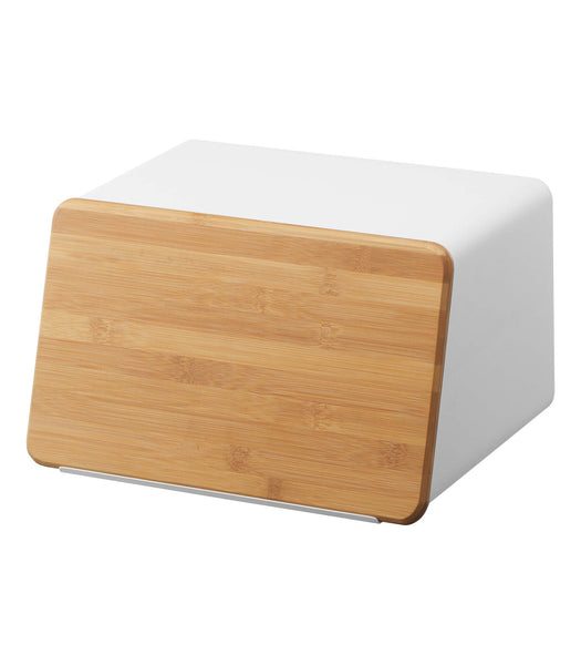 Bread Box With Cutting Board Lid - Steel + Wood - touchGOODS