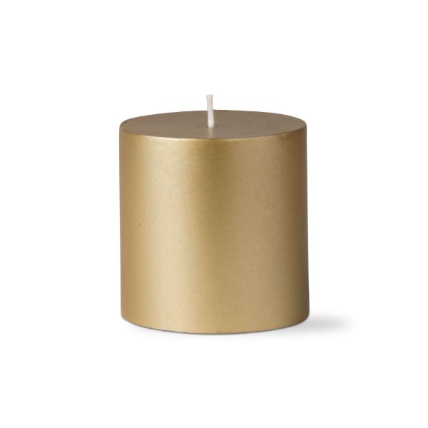 metallic pillar candle 3x3 - gold - touchGOODS