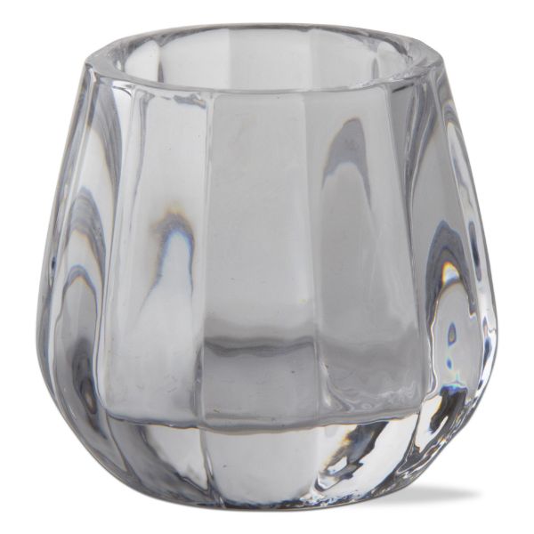 ribbed glass tealight holder - clear - touchGOODS
