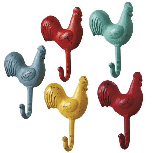 Colorful Rooster Wall Hooks - touchGOODS
