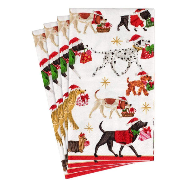 Christmas Delivery Paper Guest Towel Napkins in White - 15 Per Package - touchGOODS