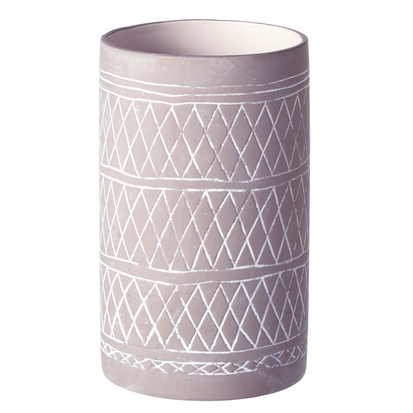 Large Grey & White Rustic Tribal Pattern Vase | touchGOODS