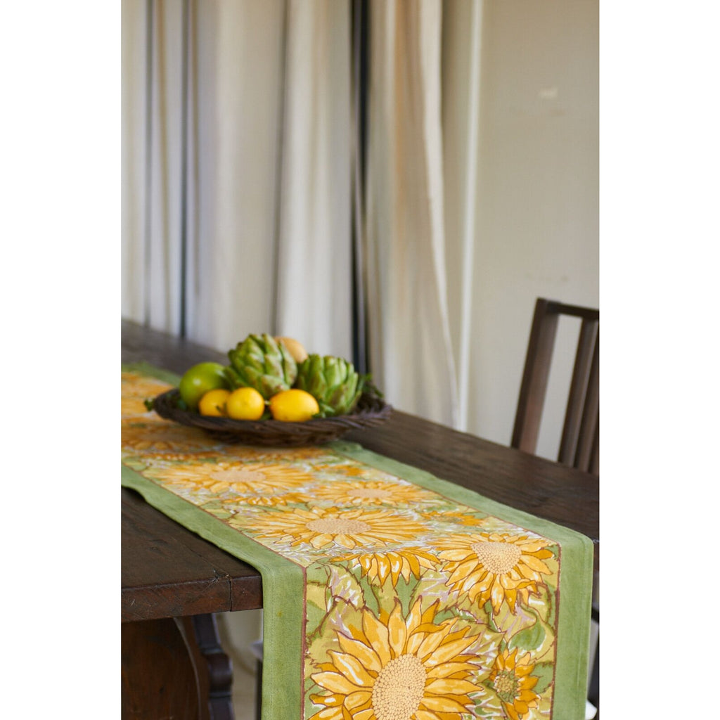 Sunflower Yellow/Green Runner Tablecloth - touchGOODS