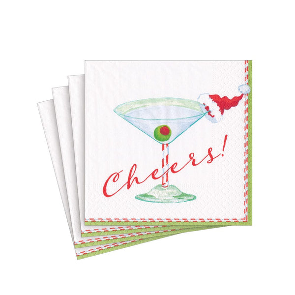 Christmas Cocktail Cheers! Paper Cocktail Napkins - 20 Per Package - - touchGOODS