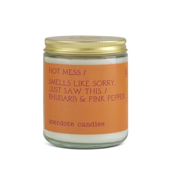 Hot Mess Candle (Rhubarb & Pink Pepper) Glass Jar Candle - touchGOODS