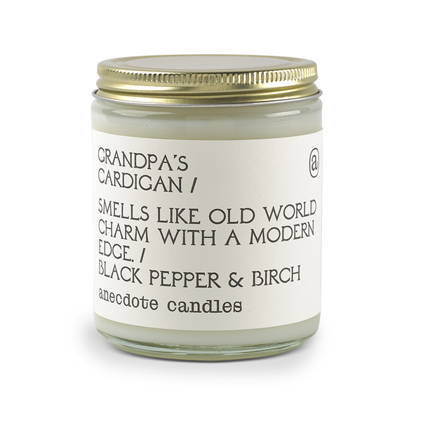Grandpa’s Cardigan (Black Pepper & Birch) Glass Jar Candle - touchGOODS
