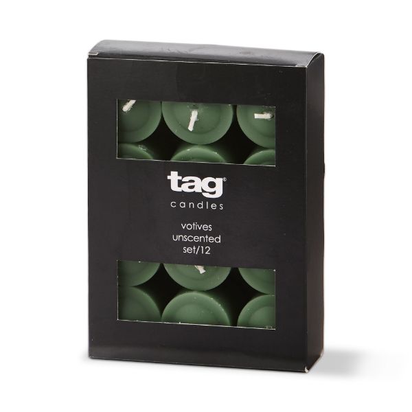color studio votive candles set of 12 - hunter green - touchGOODS