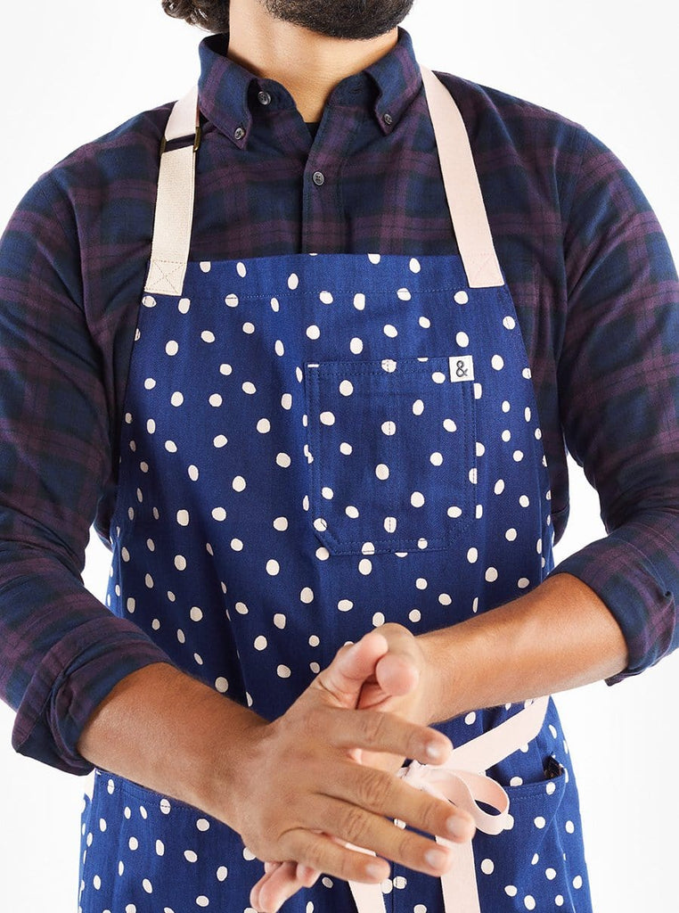 The Essential Apron - Navy Dots - touchGOODS