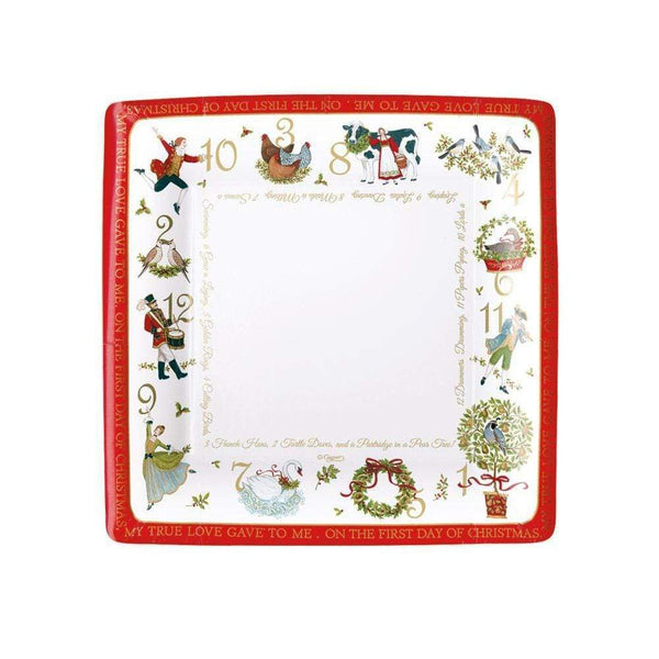 On the 12th Day Square Paper Salad & Dessert Plates - 8 Per Package - touchGOODS