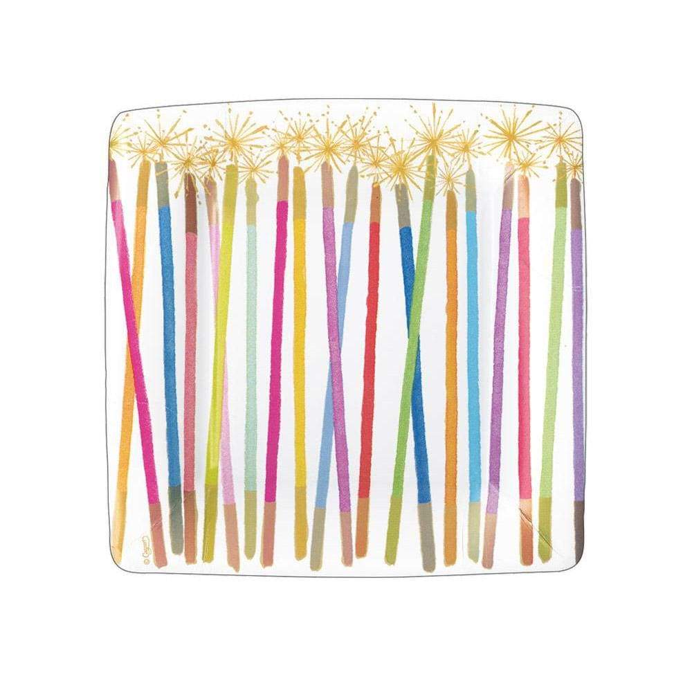 Party Candles Square Paper Salad & Dessert Plates - 8 Per Package - touchGOODS