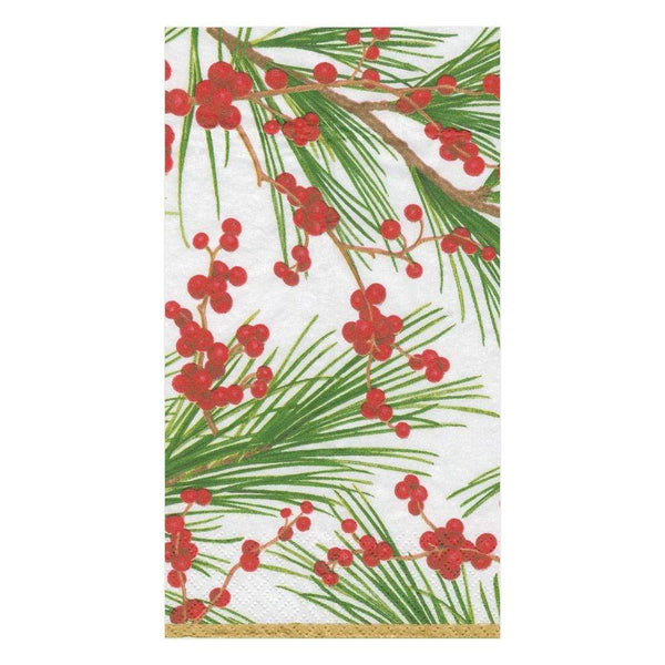 Berries and Pine Paper Guest Towel Napkins - 15 Per Package - touchGOODS