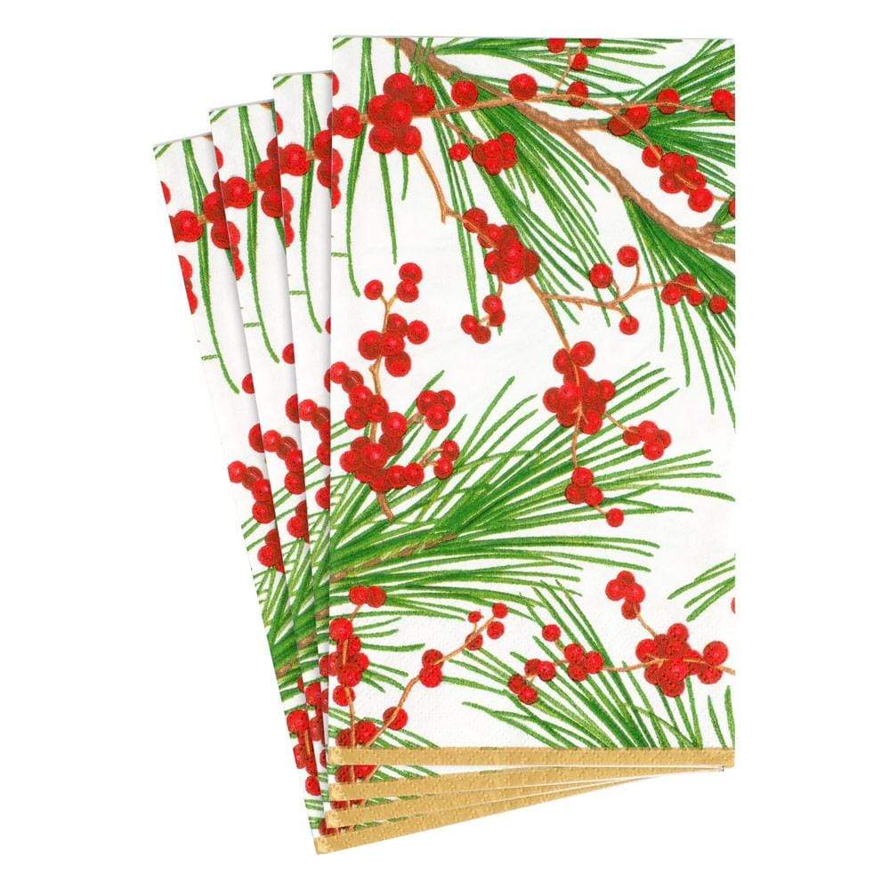 Berries and Pine Paper Guest Towel Napkins - 15 Per Package - touchGOODS