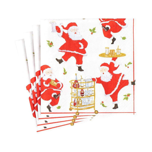 Cocktails with Santas Paper Cocktail Napkins - 20 Per Package - touchGOODS