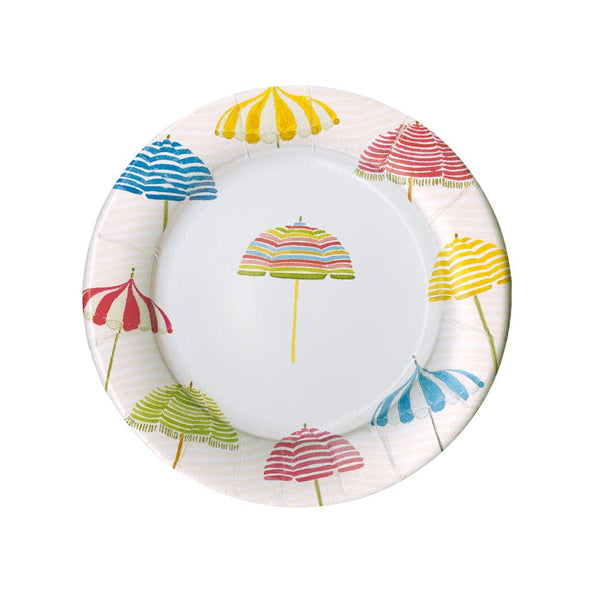Beach Umbrellas Paper Salad & Dessert Plates - 8 Per Package - touchGOODS