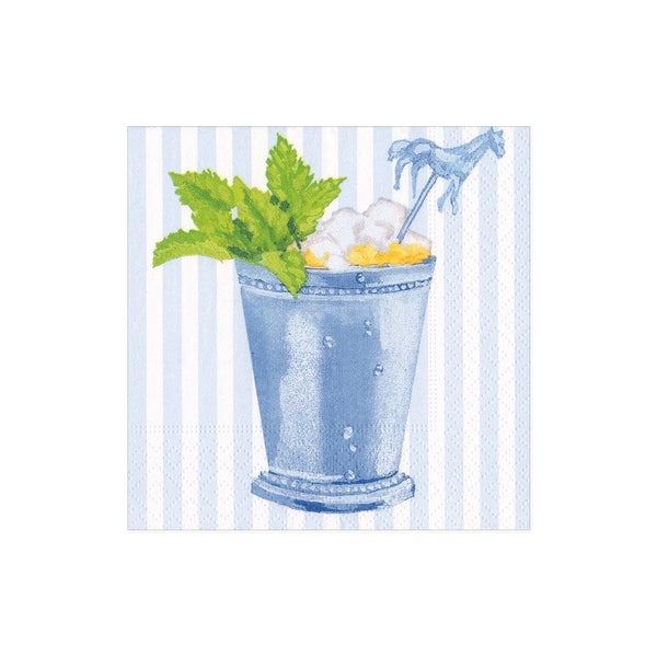 Mint Julep Paper Cocktail Napkins in Blue - 20 Per Package - touchGOODS