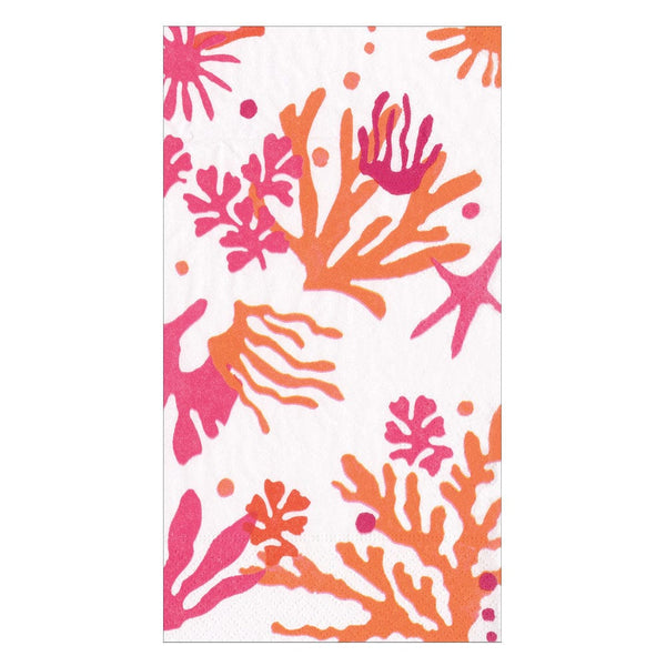 Matisse Guest Towel Napkins in Coral & Orange - 15 Per Package - touchGOODS