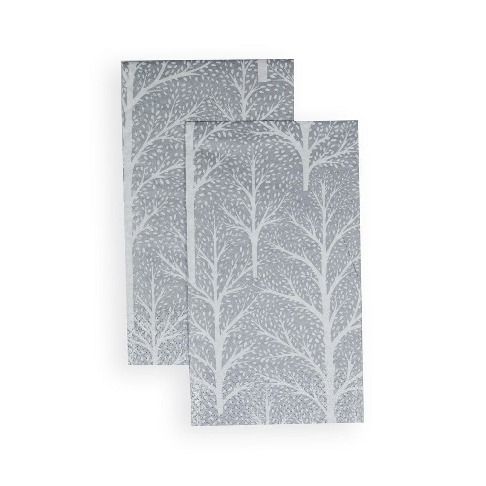 Winter Trees Silver & White Guest Towel Napkins - 15 Per Package - touchGOODS