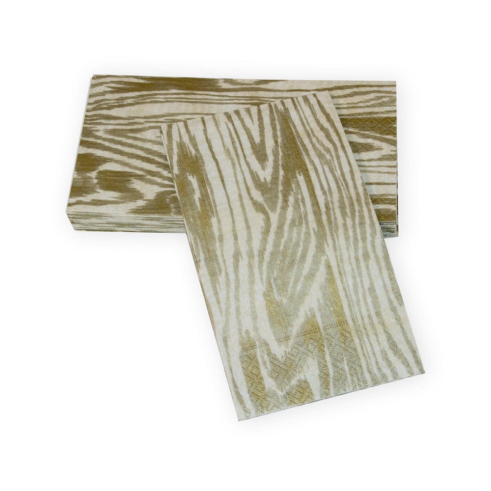 Woodgrain Silver & Gold Guest Towel Napkins - 15 Per Package - touchGOODS