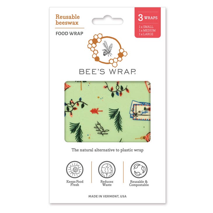 Holiday Buzz Bee's Wrap - Assorted 3 Pack