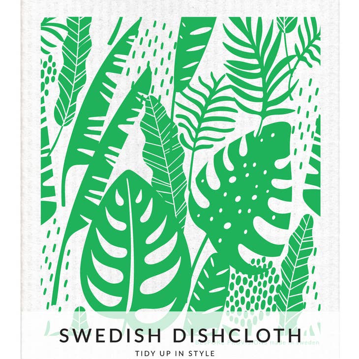 Tropical Leaves Swedish Dishcloth - touchGOODS