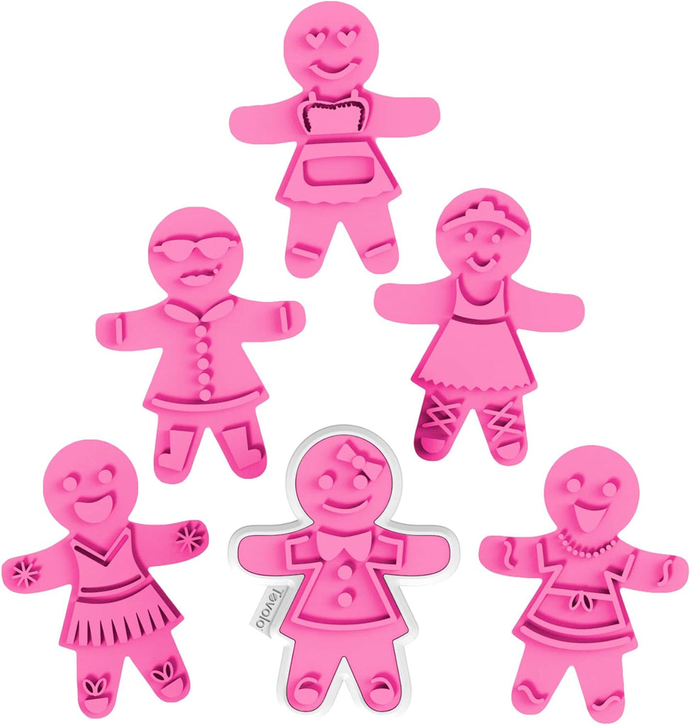Ginger Girl Cookie Stamps with Cutter Set of 6 - touchGOODS