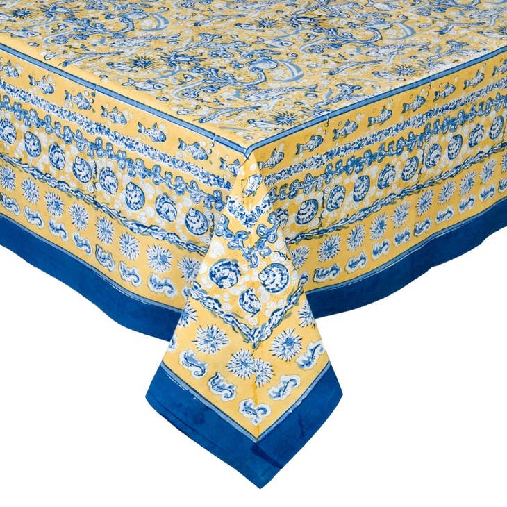 La Mer Blue/Yellow Tablecloths - touchGOODS