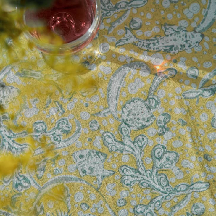 La Mer Aqua & Citrine Tablecloth - touchGOODS