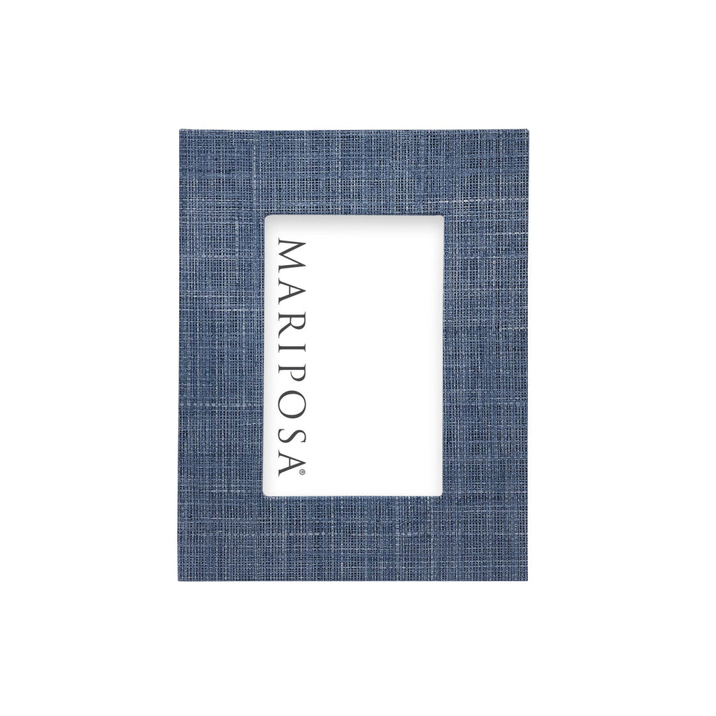 Heather Blue Faux Grasscloth Frame - touchGOODS