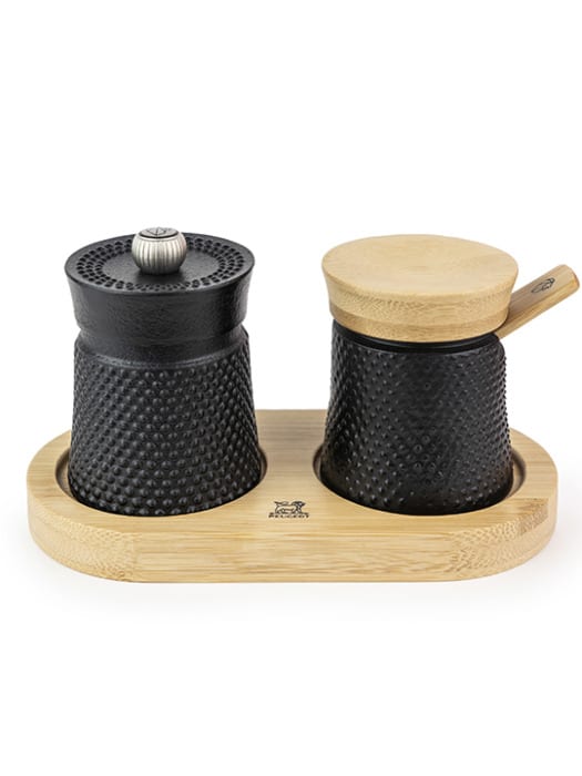 Peugeot Bali Black Cast-Iron Pepper Mill and its Salt Cellar as a Gift Box