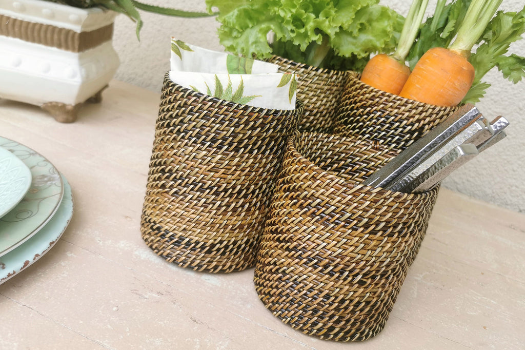 Woven Flatware Caddy Basket - touchGOODS