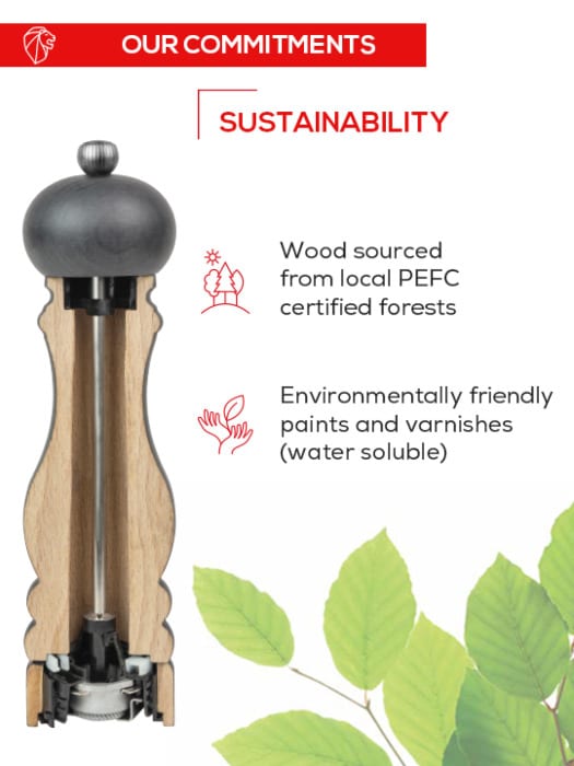 Line Manual Pepper Mill, Carbon Finish, 18 cm - 7in. - touchGOODS
