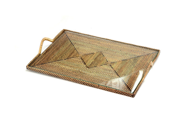 Rectangular Serving Tray with Glass - Medium - touchGOODS