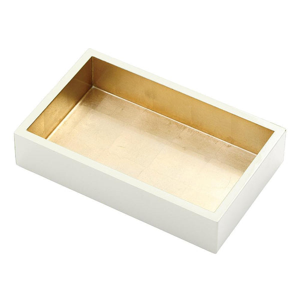 Lacquer Guest Towel Napkin Holder in Ivory & Gold - touchGOODS