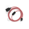 Red & White Houndstooth Plug-in Pendant with Inline Switch - touchGOODS