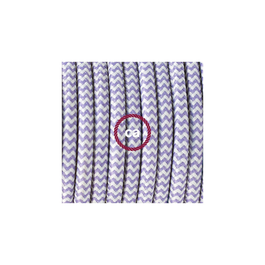 Lilac & White Chevron Plug-in Pendant with Socket Switch - touchGOODS