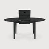 Bok Round Extendable Dining Table - Black Varnished Oak - touchGOODS