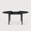 Bok Round Extendable Dining Table - Black Varnished Oak - touchGOODS