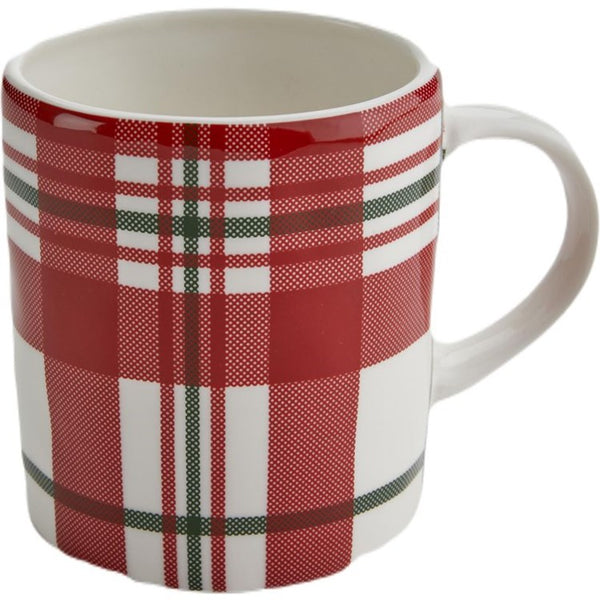 Holiday Plaid-Red Mug - touchGOODS