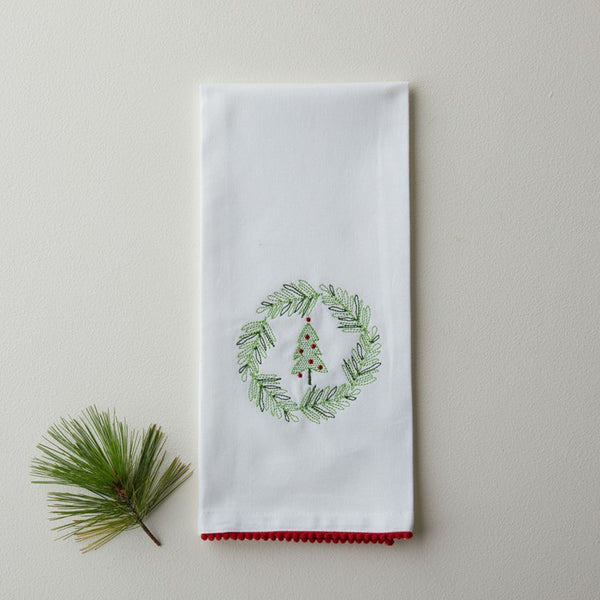 Holiday Tree Embroidered  Dishtowel - touchGOODS