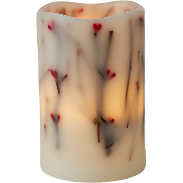 Red Berry Flameless Pillar Candle-4x6 - touchGOODS