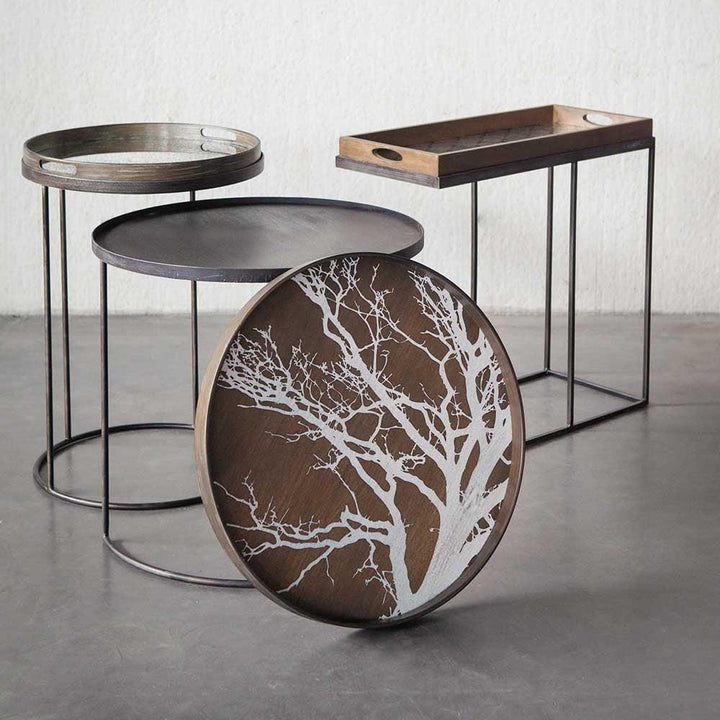 White Tree Large Round Wooden Tray - touchGOODS