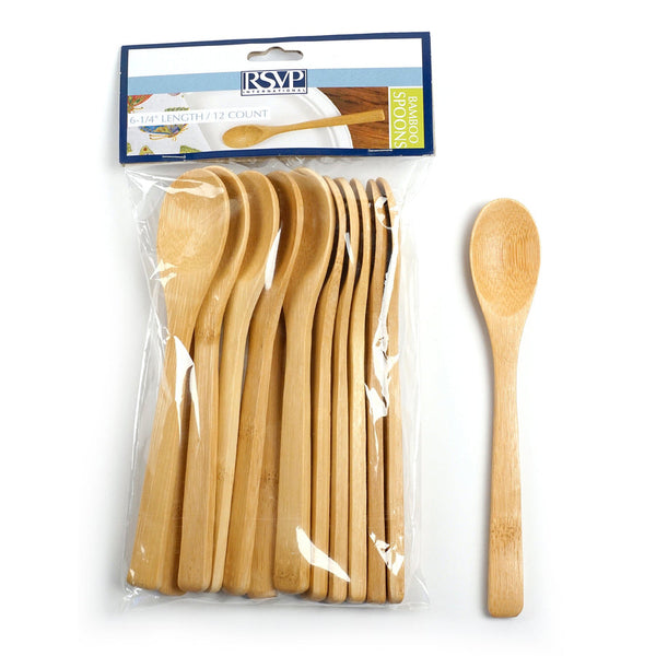 Bamboo Appetizer Spoon- 6 1/4 inch 12 pack - touchGOODS
