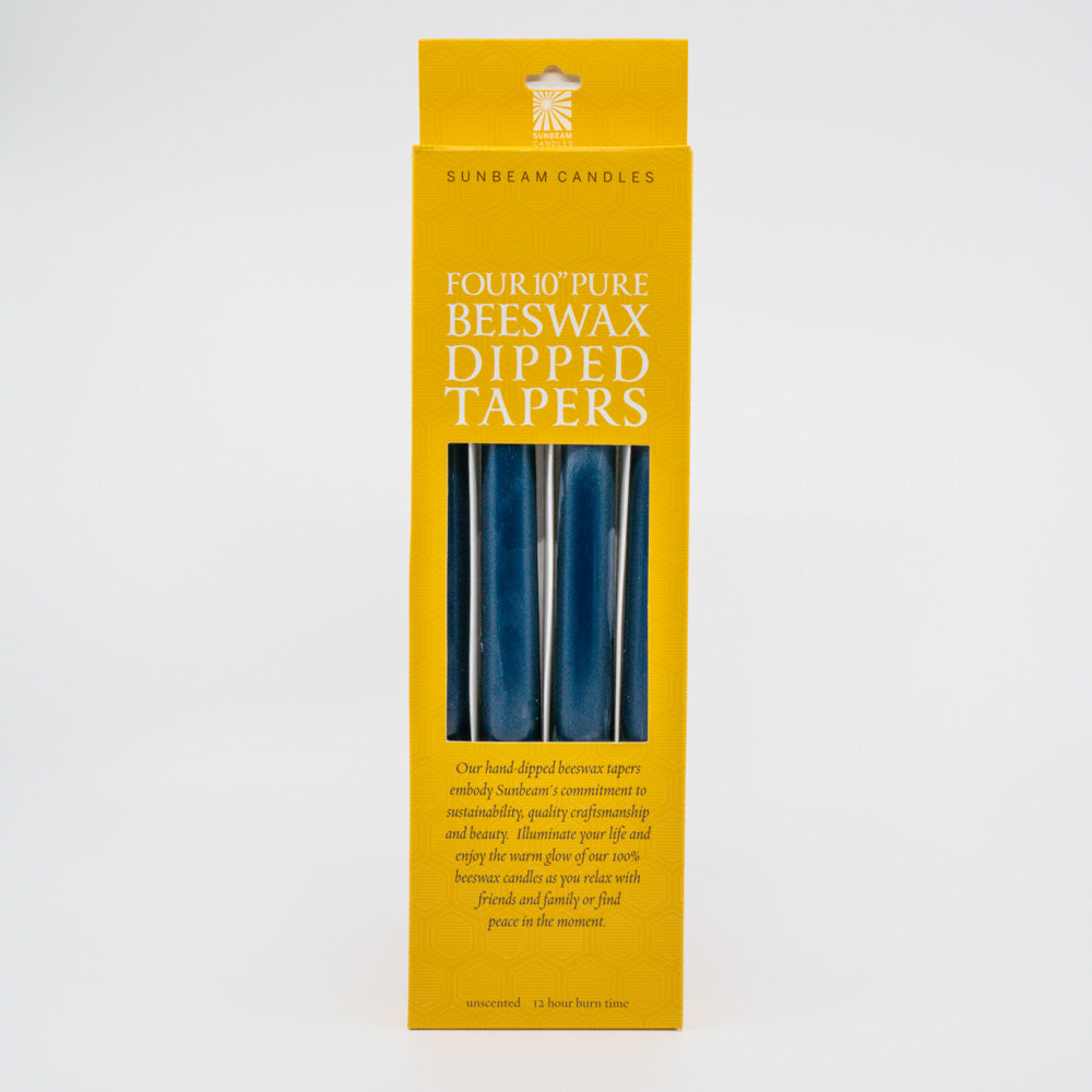 Beeswax 10" Dipped Tapers ~ Sapphire Blue - touchGOODS